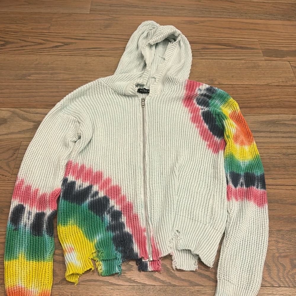 Light blue and tie dye zip up